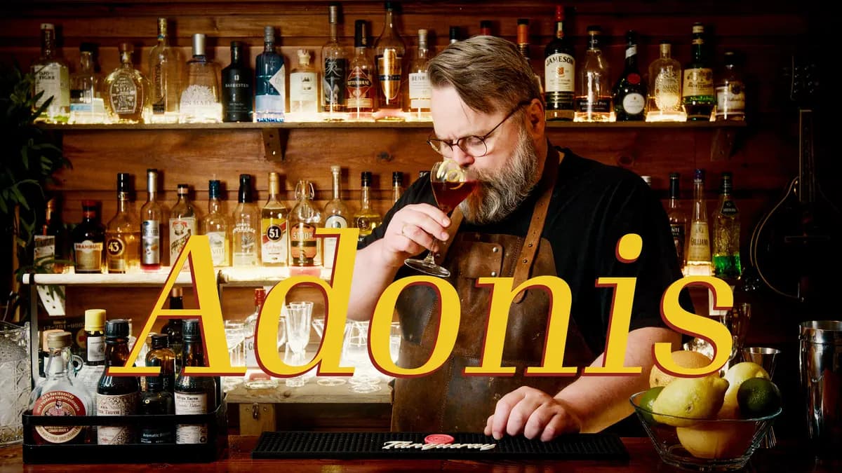 Adonis Cocktail med sherry og vermut -Enkel klassisk aperitiff