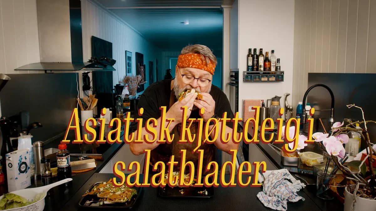 Asiatisk kjøttdeig i salatblader med gulrot