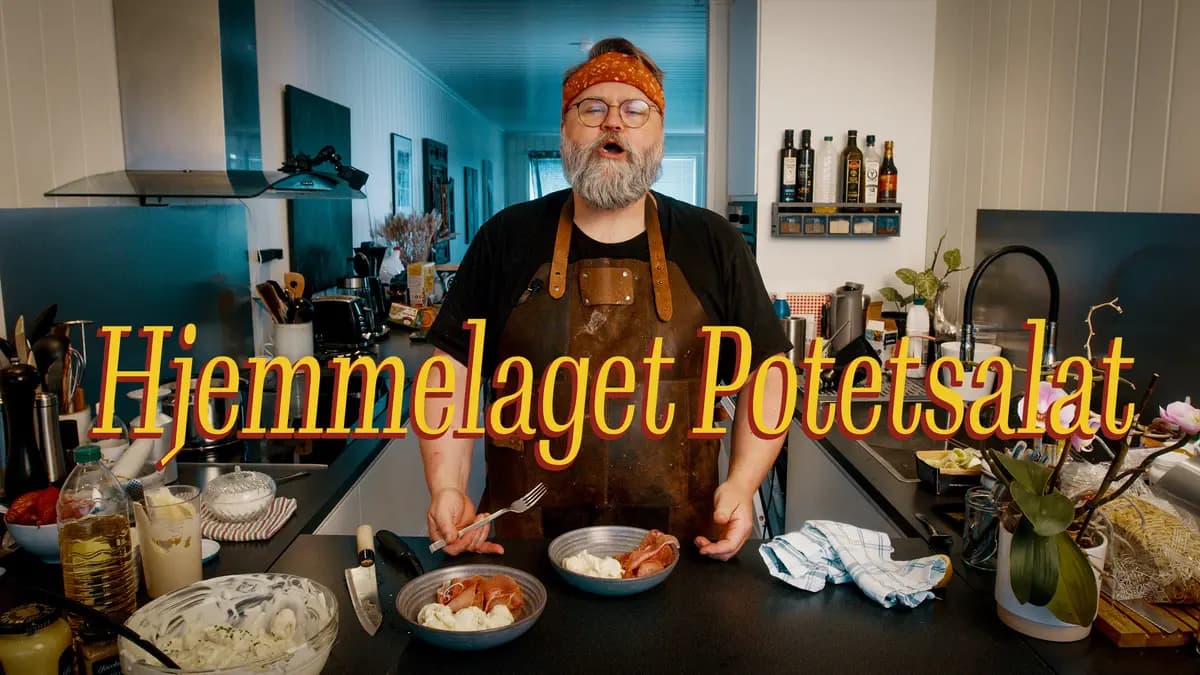 Hjemmelaget potetsalat - Enkel sommermat med småpoteter og eple - Perfekt til grillmat